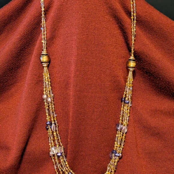 Gold and Multicolor Beaded Jewelry Set - Picture 3 of 3
